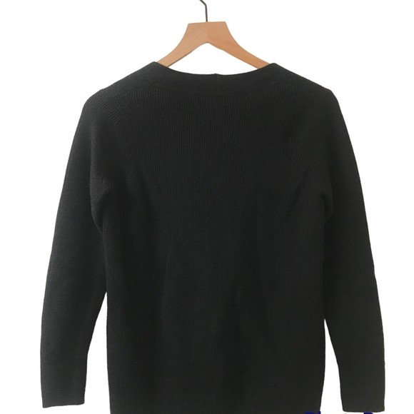 Banana Republic Factory Black Wool Blend V-neck Sweater - Medium - Picture 2 of 4